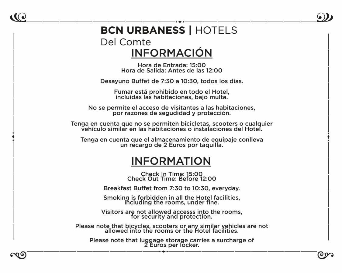 Bcn Urbaness Hotels Del Comte Barcelona Exteriér fotografie